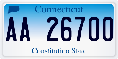 CT license plate AA26700