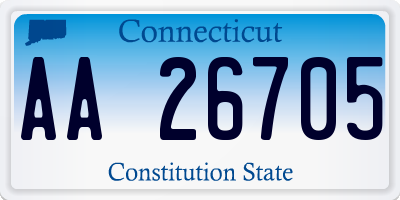 CT license plate AA26705