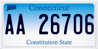 CT license plate AA26706