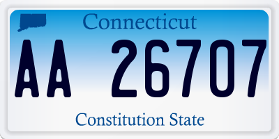 CT license plate AA26707