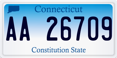 CT license plate AA26709