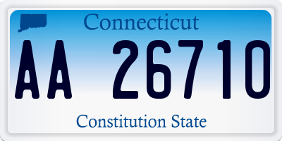 CT license plate AA26710