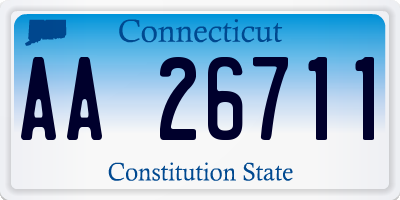 CT license plate AA26711