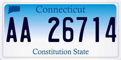 CT license plate AA26714