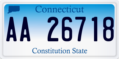 CT license plate AA26718