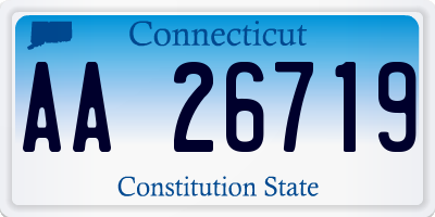 CT license plate AA26719