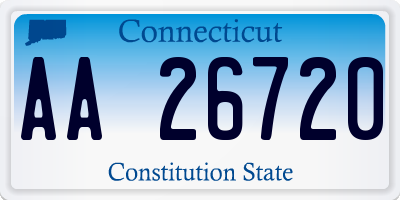 CT license plate AA26720