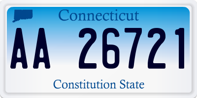 CT license plate AA26721