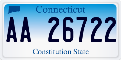 CT license plate AA26722