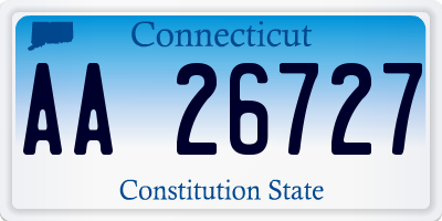 CT license plate AA26727