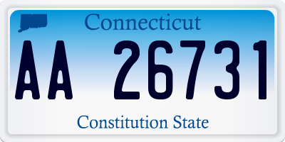 CT license plate AA26731