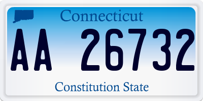 CT license plate AA26732