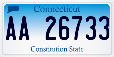 CT license plate AA26733