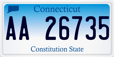 CT license plate AA26735