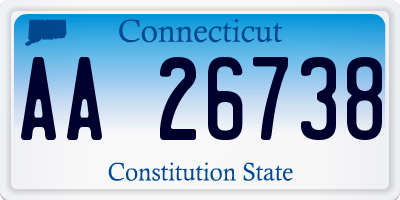 CT license plate AA26738