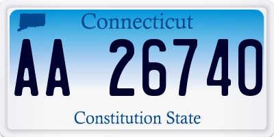 CT license plate AA26740