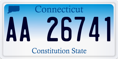 CT license plate AA26741