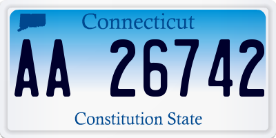 CT license plate AA26742