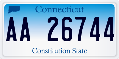 CT license plate AA26744