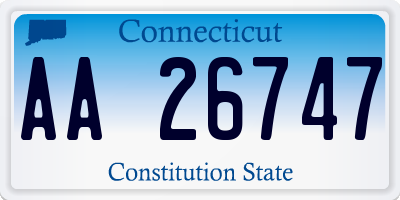 CT license plate AA26747