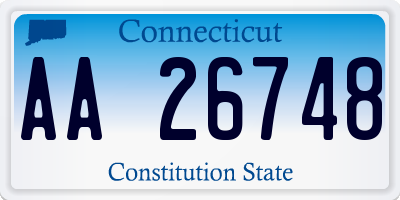 CT license plate AA26748