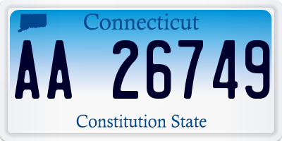 CT license plate AA26749