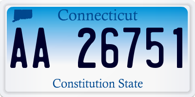 CT license plate AA26751