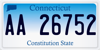 CT license plate AA26752