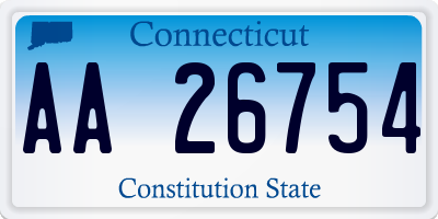 CT license plate AA26754