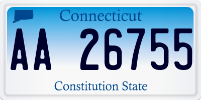 CT license plate AA26755