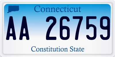 CT license plate AA26759