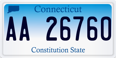 CT license plate AA26760