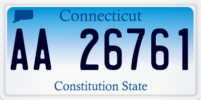 CT license plate AA26761