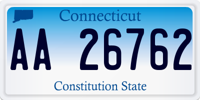 CT license plate AA26762