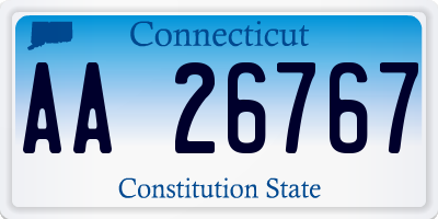 CT license plate AA26767