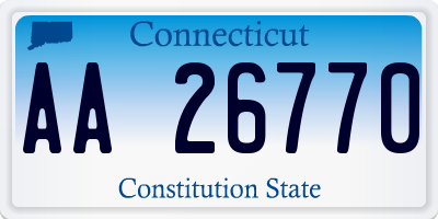 CT license plate AA26770