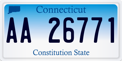 CT license plate AA26771