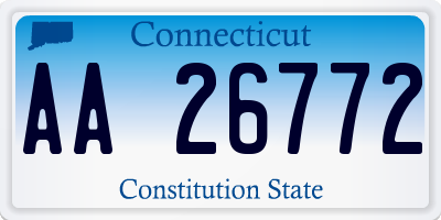 CT license plate AA26772