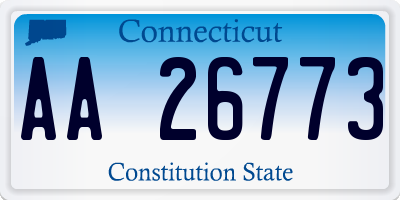 CT license plate AA26773