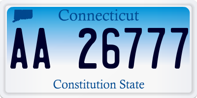 CT license plate AA26777