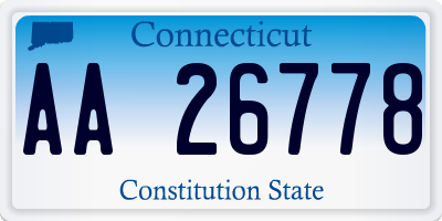 CT license plate AA26778