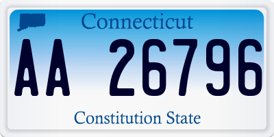 CT license plate AA26796