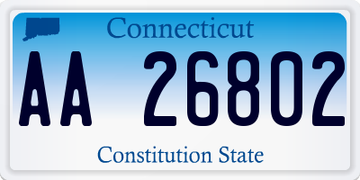 CT license plate AA26802