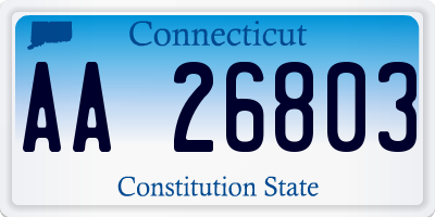 CT license plate AA26803