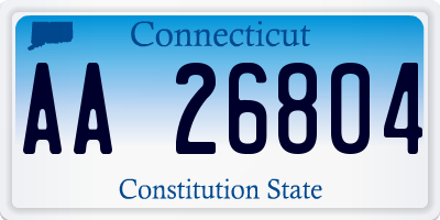 CT license plate AA26804