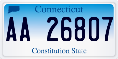 CT license plate AA26807