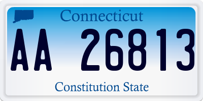 CT license plate AA26813