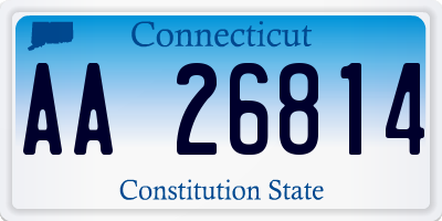 CT license plate AA26814