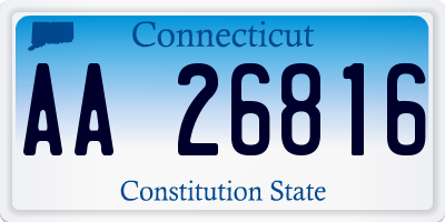 CT license plate AA26816