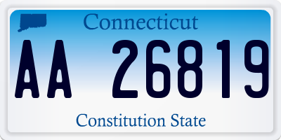 CT license plate AA26819